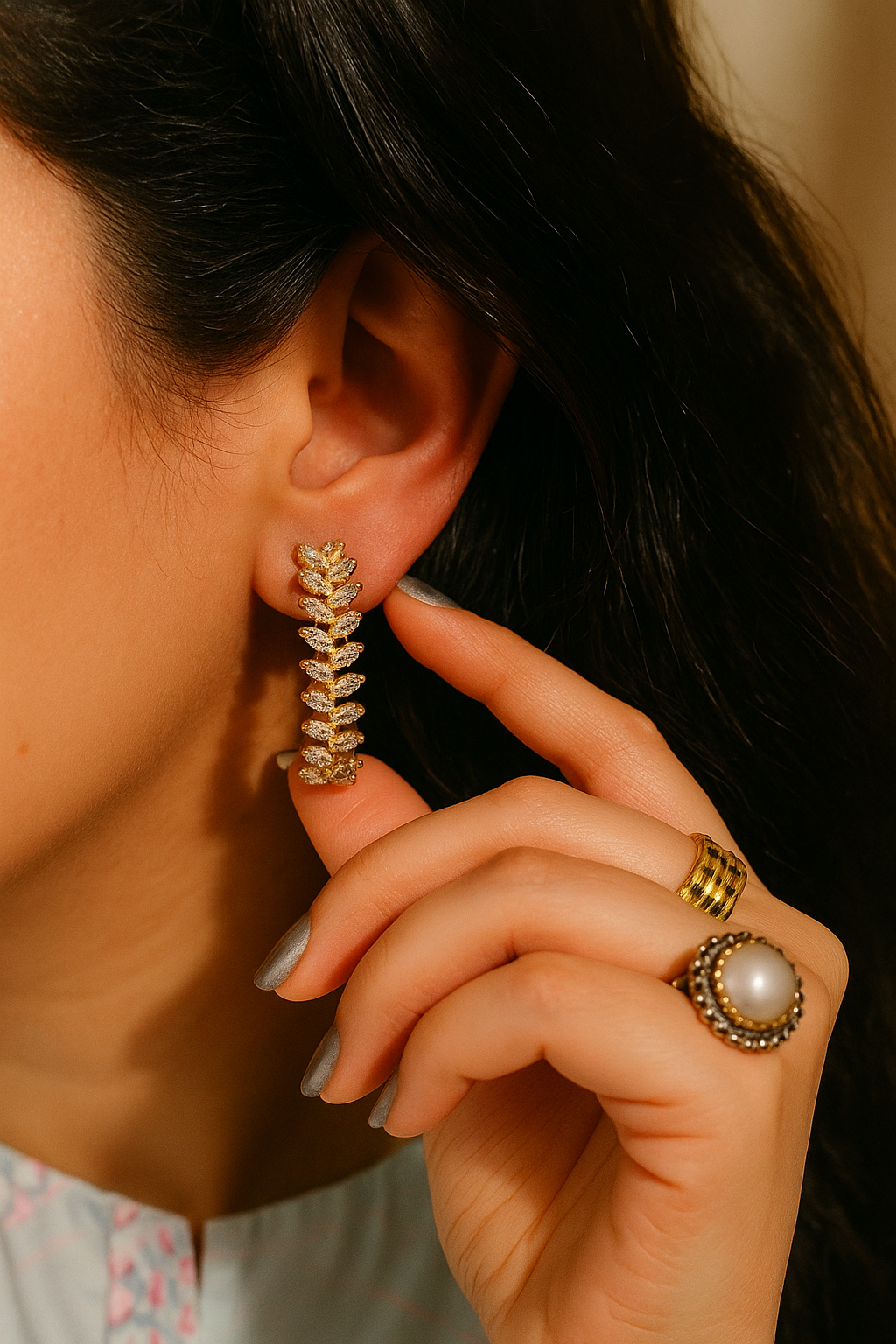 Gold Marquise Crystal Hoop Earrings – Sparkling Marquise CZ Huggies