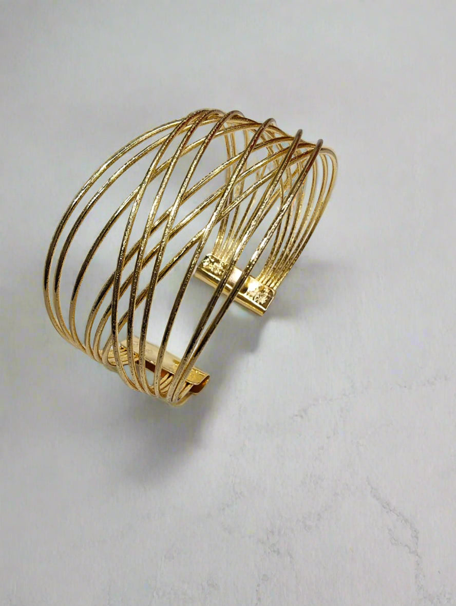 Elegant Spiral Open Cuff Bracelet – Anti-Tarnish Finish | Kirti’sGem